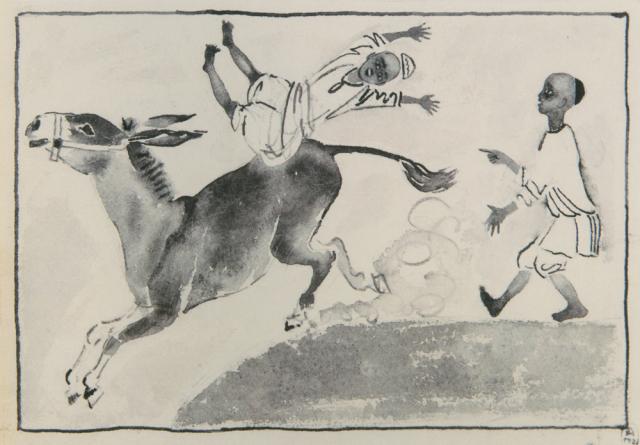 Самохвалов А.Н. Иллюстрация к книге А.Н.Самохвалова «Путь в Сиаб или Хамед, Мамед и осел». 1929